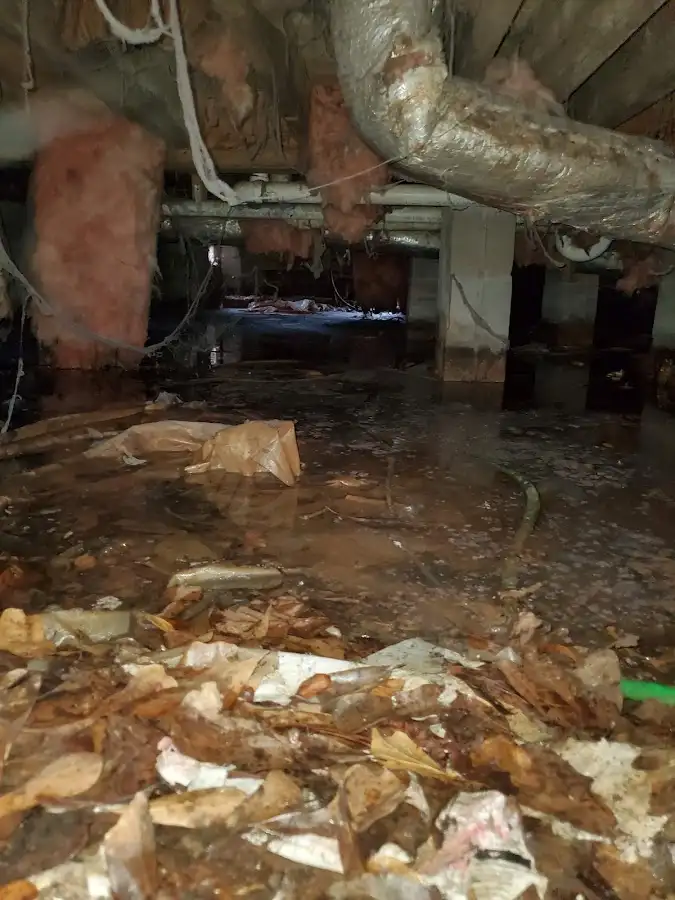 Crawl space flood assessment for Commercial Water Damage Restoration in Hanahan